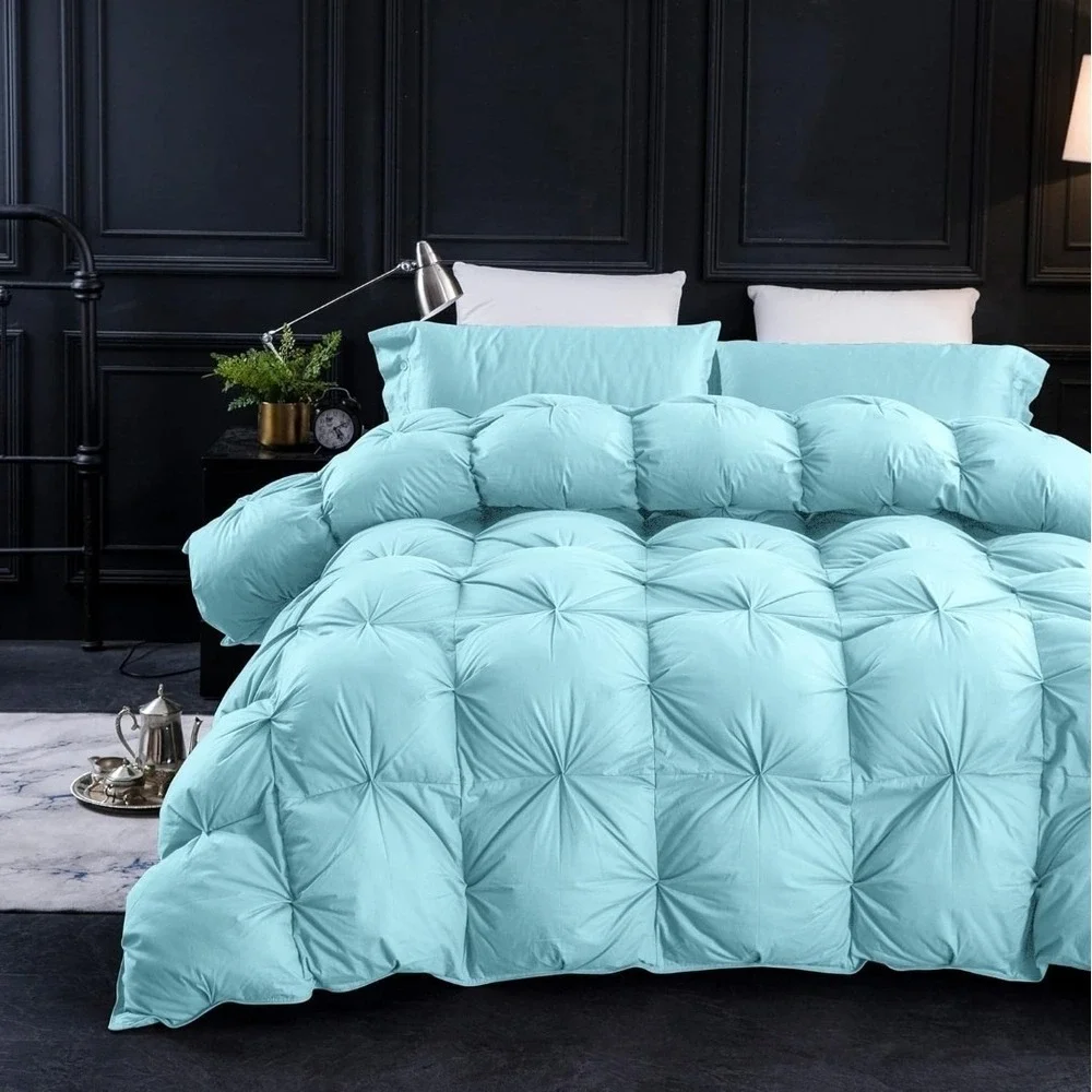 Three Geese Pinch Pleat Waterfowl Feathers and Down Comforter Queen Size Duvet